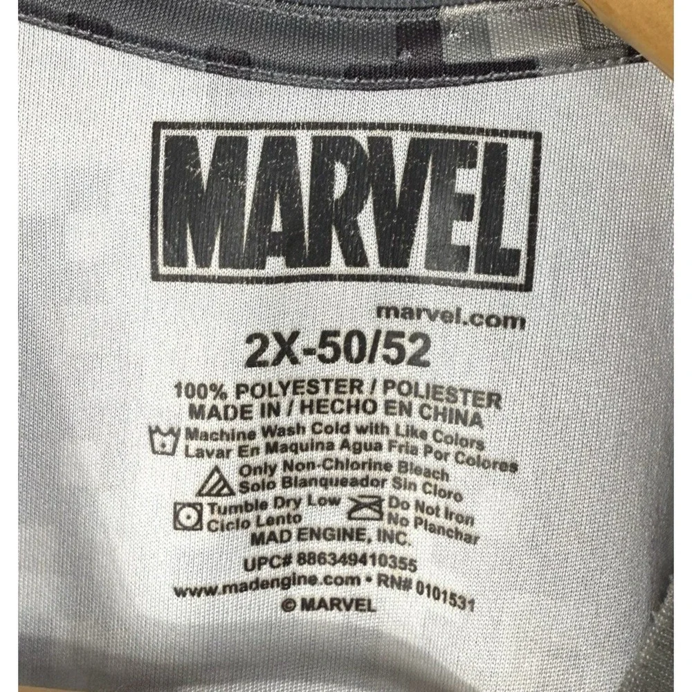 Marvel Captain America‎ Logo T-Shirt Men's 2XL 50/52 Gray Pixelated Digital Camo